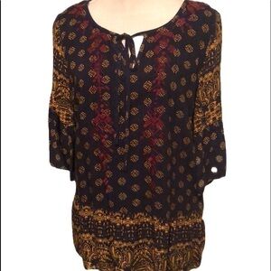 Skies are blue peasant style blouse. Small